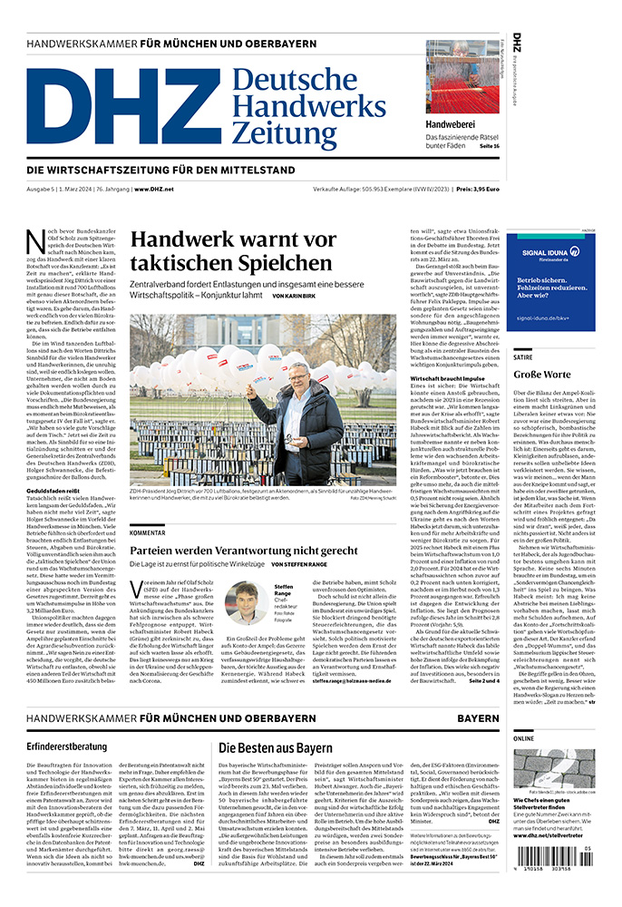 Deutsche Handwerks Zeitung - Ausgabe 5/2024