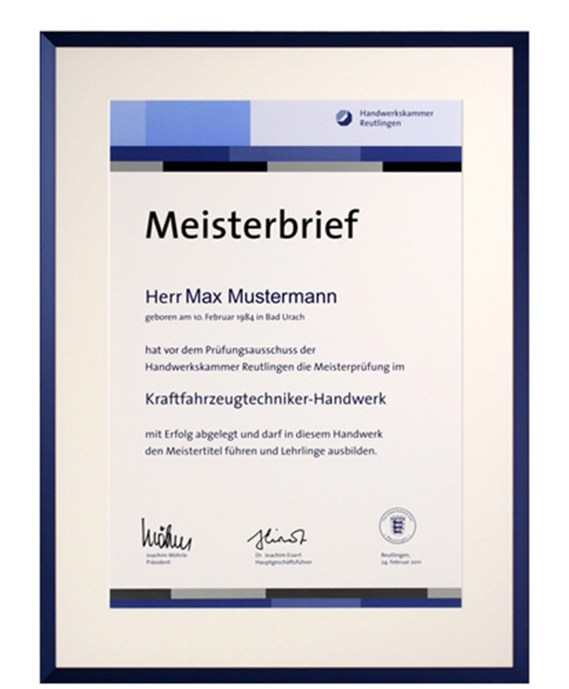 Meisterbrief-Rahmen