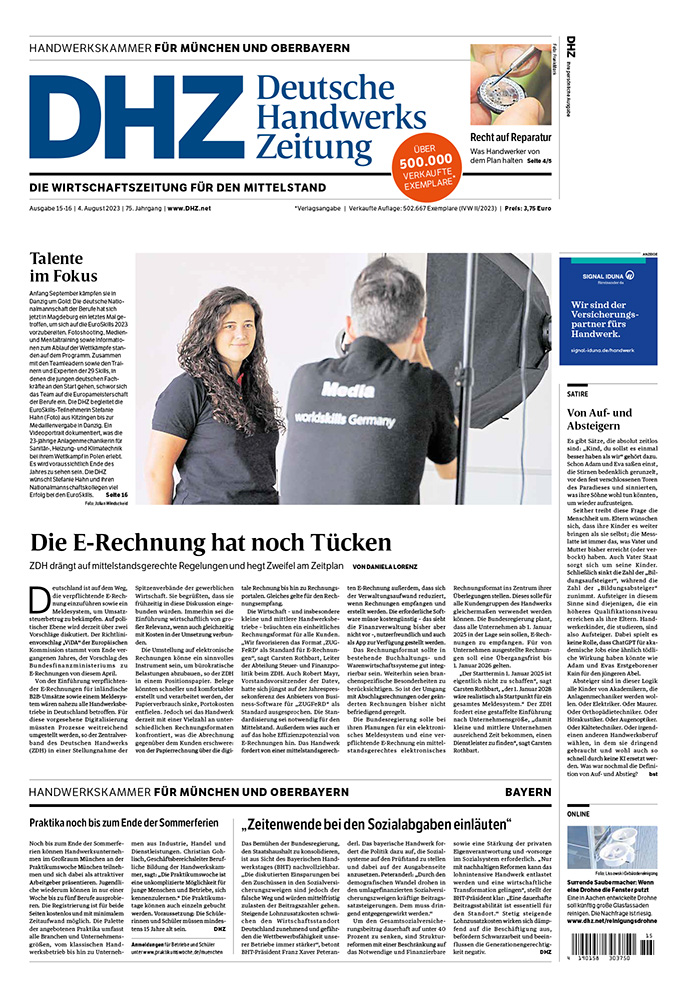 Deutsche Handwerks Zeitung - Ausgabe 15-16/2023
