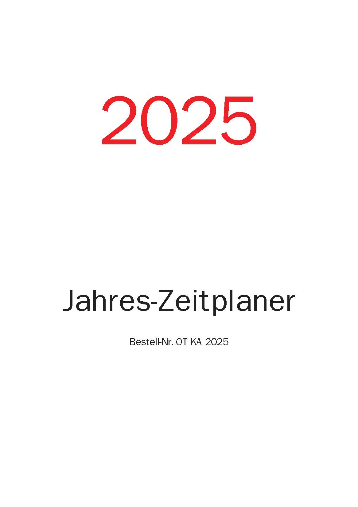 Cover 2025 Jahres-Zeitplaner