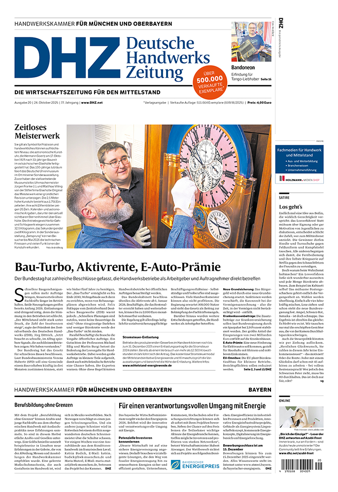 Deutsche Handwerks Zeitung - Ausgabe 20/2025