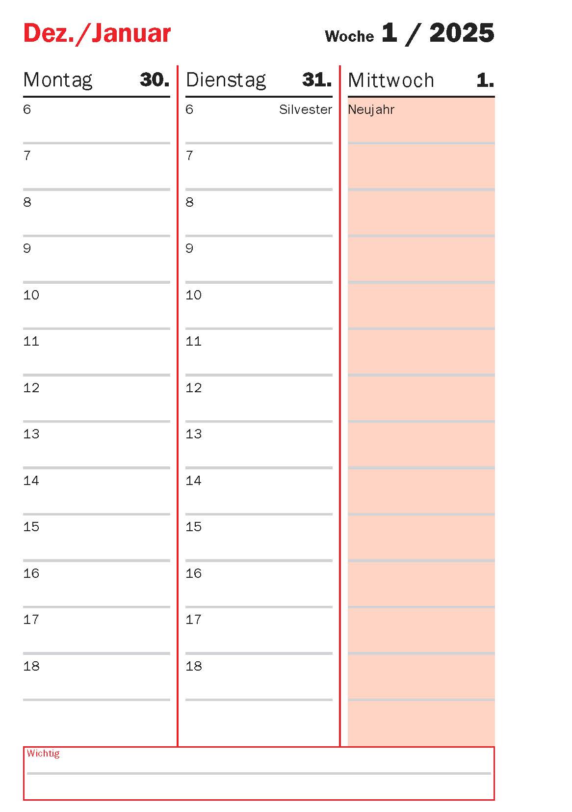 Kalender Innensicht