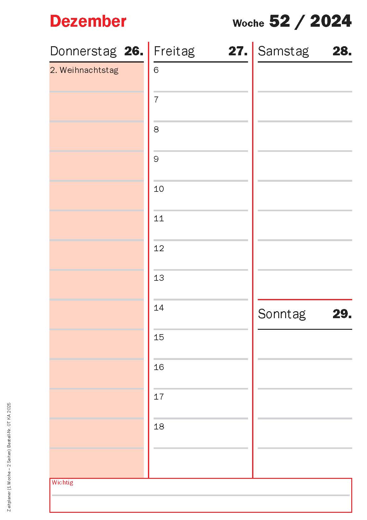 Kalender Innensicht