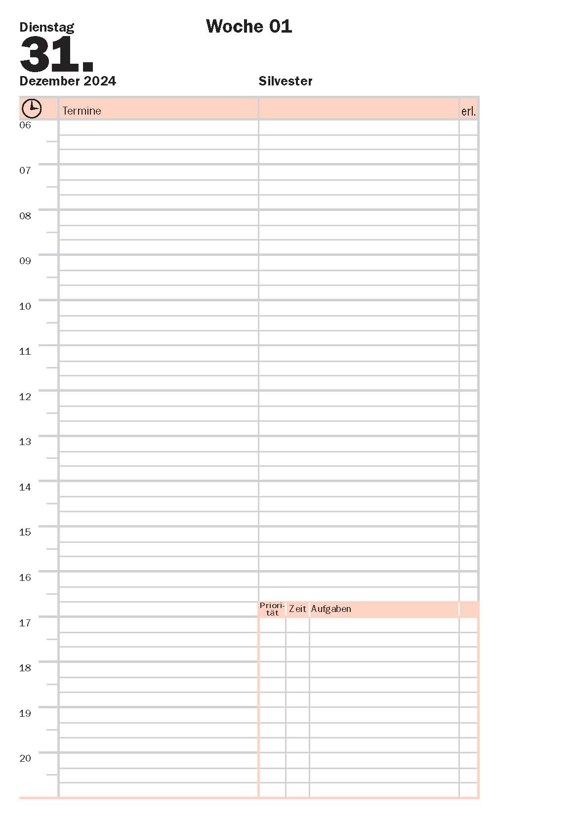 Kalender Innensicht