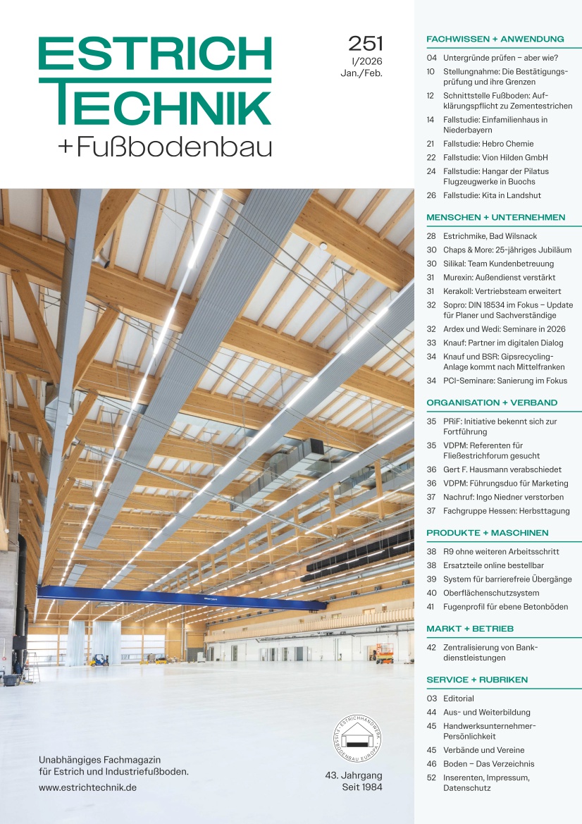 EstrichTechnik & Fussbodenbau - Ausgabe 01/2026