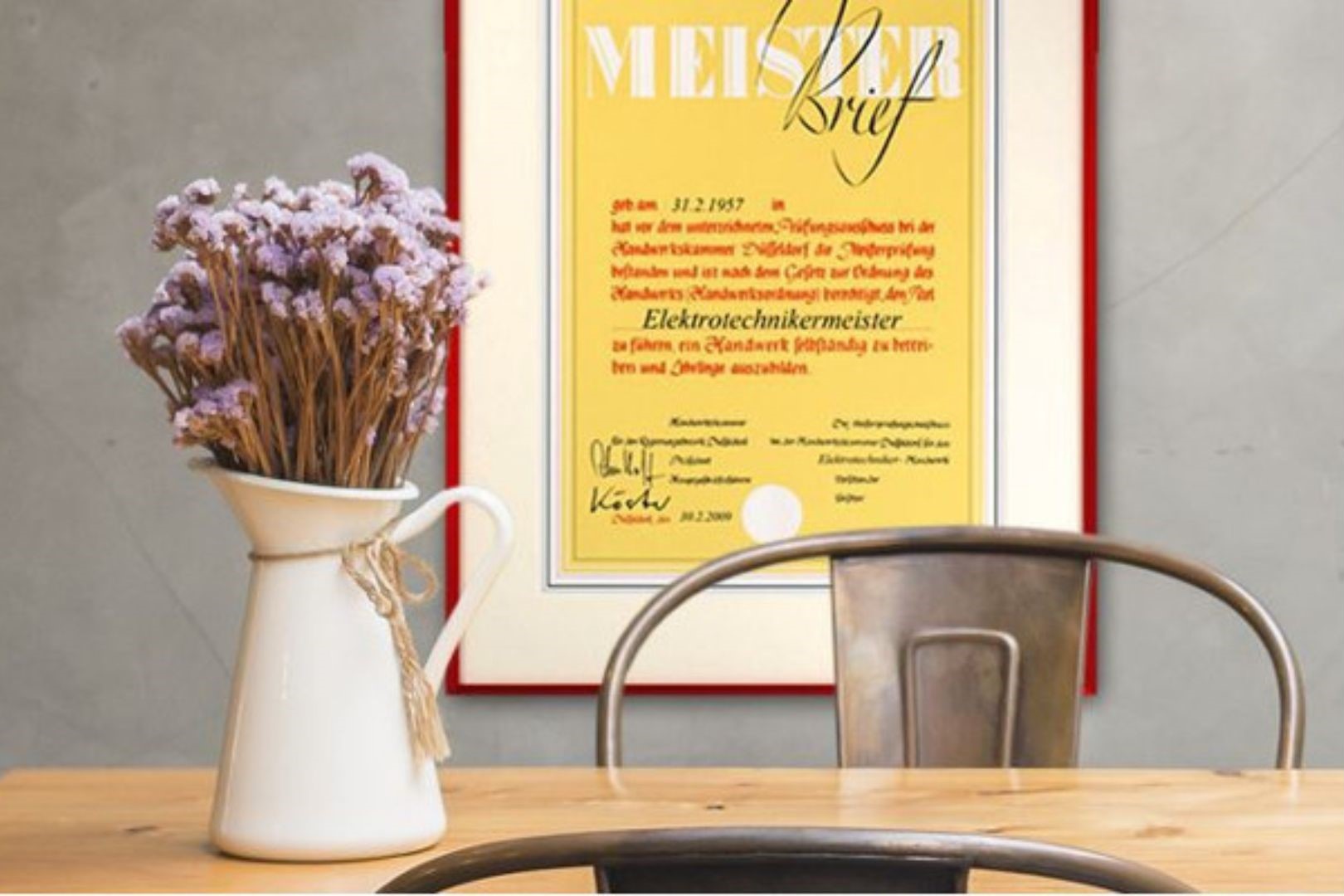 Banner Meisterbriefrahmen
