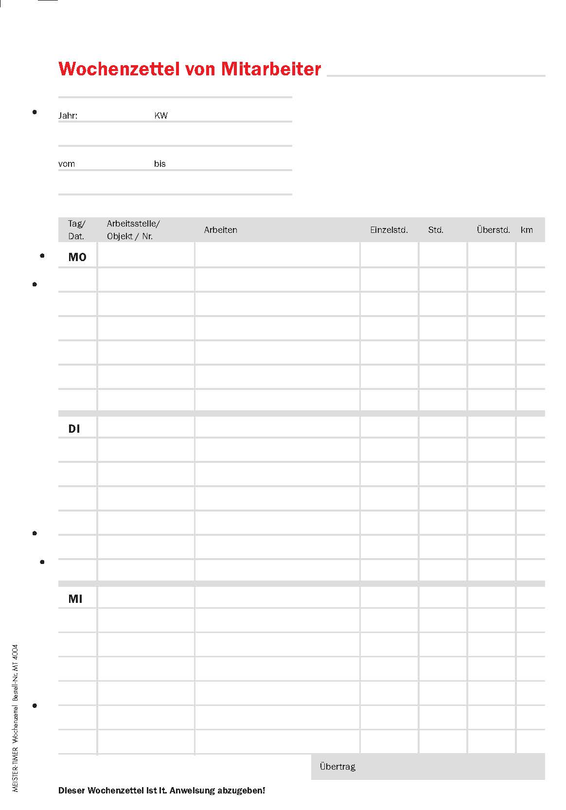 Formular-Set  "Handwerk"