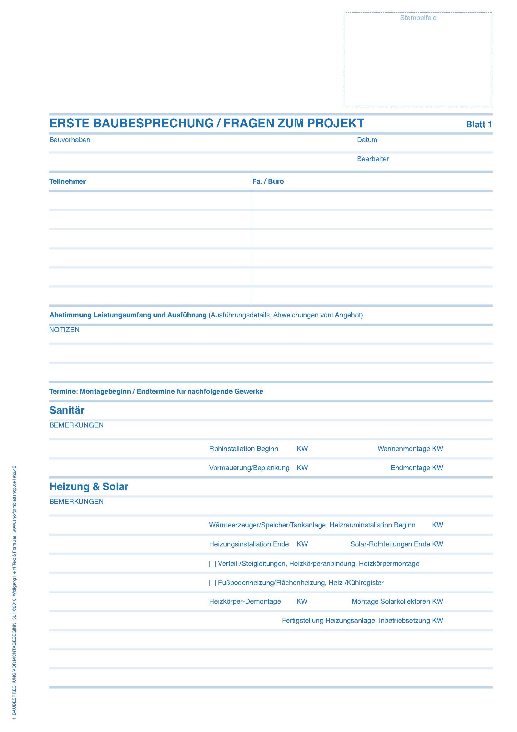 Die Formularmappe für SHK-Profis