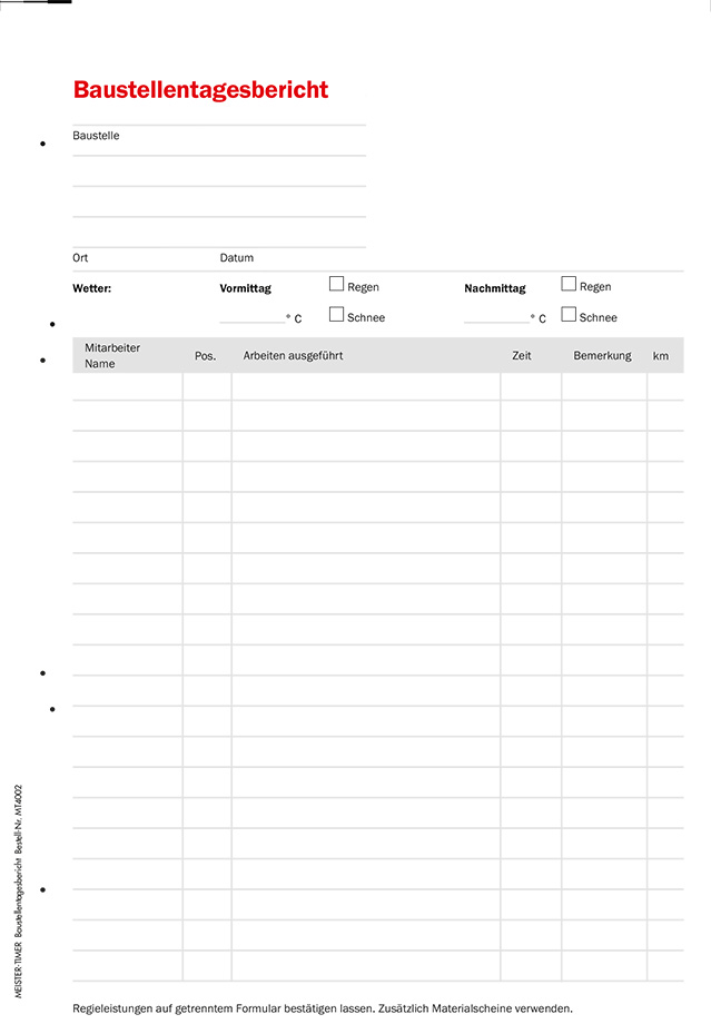 Formular-Set  "Bau/Ausbau"