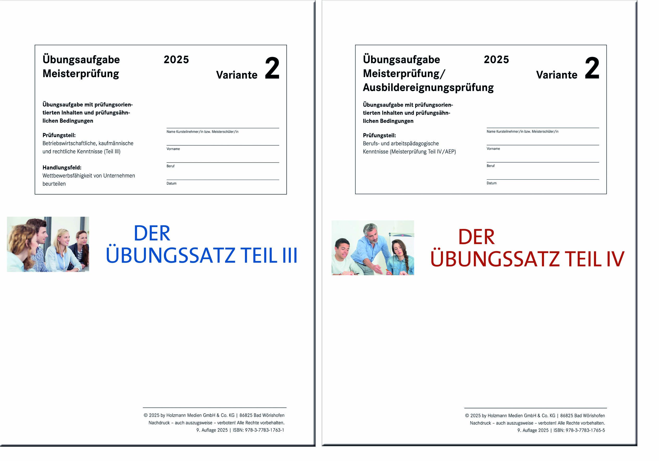 Das Übungspaket Teile III + IV - Variante 2